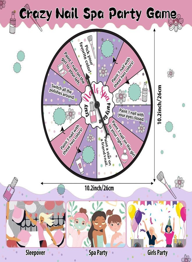 Hollowfly Spa Party Game with Spinner Game Board Nail Challenge Game Board for Sleepover Party Spa Party Slumber Party Supplies Party Pajama Party Spa Birthday Party Favors - Image 2